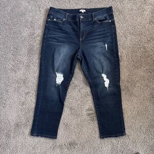 Y2K Juicy Couture Womens Distressed Skinny Jeans Dark Wash Size 14